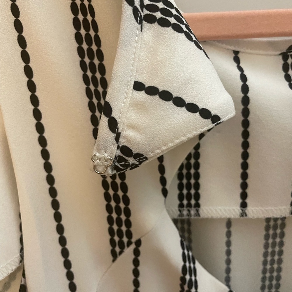 Danny & Nicole White Black Striped Wide Leg Cutout Back Jumpsuit NWT Size 10 - Picture 7 of 7